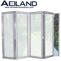 China supplier aluminium folding sliding exterior patio glass doors easy to install on China WDMA