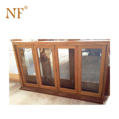 Classic Design Wood look French folding accordion windows on China WDMA