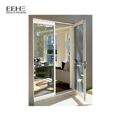 Classic design double penal casement door aluminum swing door on China WDMA