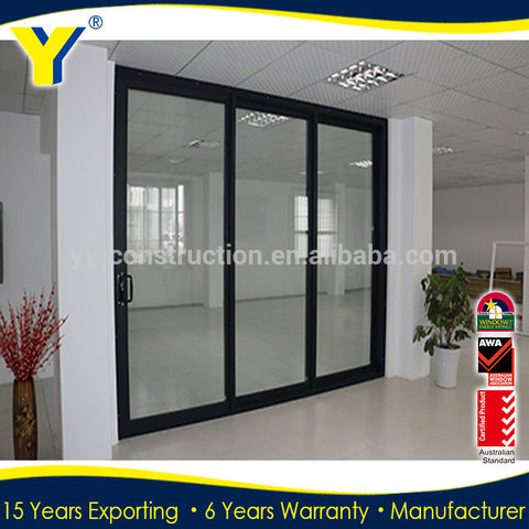 Commercial system aluminium panel sliding doors 3 panel sliding closet doors 3-track sliding closet door triple glass sliding do on China WDMA