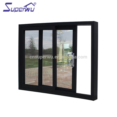 Commercial system black curved aluminium sliding window on China WDMA