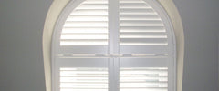 Custom Plantation Shutter for Half-Circle Window