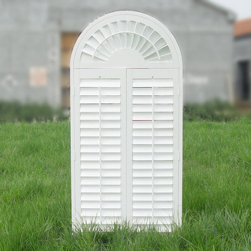 Custom Plantation Shutter for Half-Circle Window