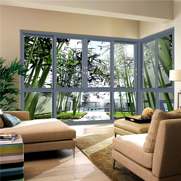 Custom security black aluminium sliding glass windows with mosquito net on China WDMA