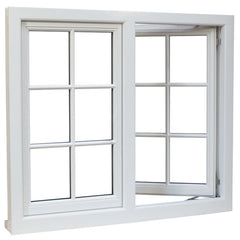 Customized UPVC/PVC windows double glazed, single hung glass window on China WDMA