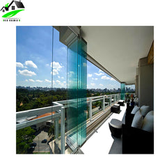 Customized design exterior frameless bifold glass folding door with hardware on China WDMA