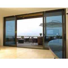 Customized two tracks thermal break alu glass sliding door on China WDMA