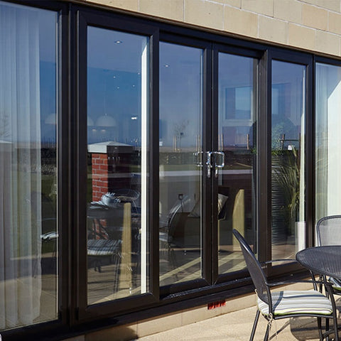 Customized two tracks thermal break alu glass sliding door on China WDMA