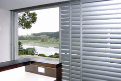 DY Aluminum Louvered Shutters Sliding Doors And Windows With Glass And Screen For Office on China WDMA