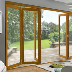 Double Temper Glass Insulated Aluminum glass Bi- folding door system on China WDMA