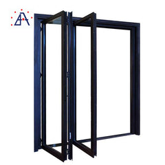 Double Tempered Glass Aluminium Bifold Door Bi-folding windows on China WDMA