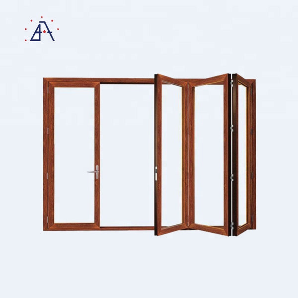 Double Tempered Glass Aluminium Bifold Door Bi-folding windows on China WDMA