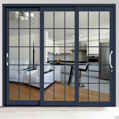 Double glass aluminum lift sliding door thermal break double safety glazing doors and windows on China WDMA