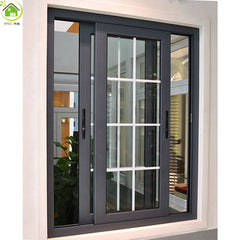 Double glazed glass aluminum 3 tracks sliding windows with mosquito net or blinds on China WDMA