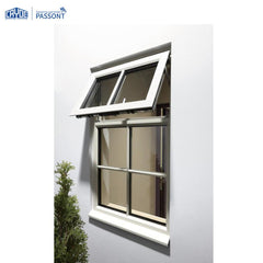 Double tempered glass extruded aluminum window frame top hung casement window on China WDMA