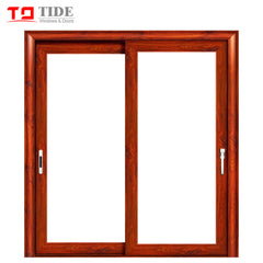 Double track door aluminum timber Teak wood sliding glass door with internal blinds on China WDMA on China WDMA