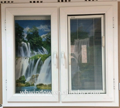 Energy saving UPVC window with blinds,window glass with blinds inside on China WDMA