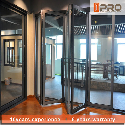 Environmental Durable Design Sash Economic Bathroom Small Interior Double Aluminum Glass Patio Folding Door on China WDMA