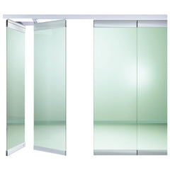 Exterior and interior use frameless sliding folding glass doors glazed partition door for office on China WDMA