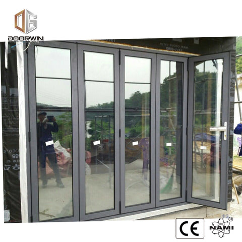 Factory cheap price six panel glass exterior door bifold doors replace folding on China WDMA