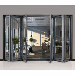 Factory price aluminium PVC folding glass door on China WDMA