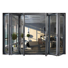 Factory price aluminium PVC folding glass door on China WDMA