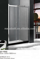 Flat glass aluminum frame shower sliding door for bathroom with marble base on China WDMA