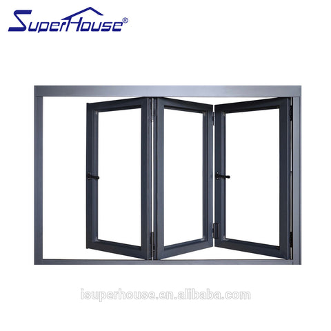 Florida approval window factory aluminium glass folding windows and doors for balcony on China WDMA