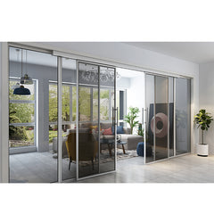 French Style Aluminum Framed Glass Sliding Barn Doors with Sliding Door Hardware Kit on China WDMA