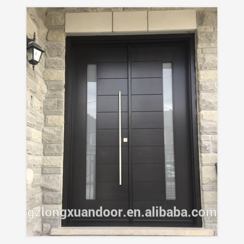 Frosted glass double wooden door indian door designs double doors on China WDMA