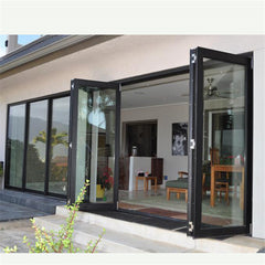 Gaoming Aluminium Double Glass Sliding Folding Door for Entrance on China WDMA