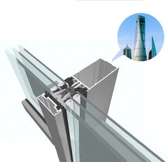 Glass Fixed Window Aluminum Curtain Wall Frame for Building Facades on China WDMA