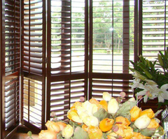 Good price faux wood shutters for sliding glass doors UB6977 on China WDMA