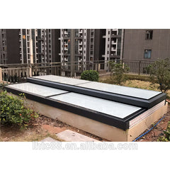 Grey aluminium profile blinds german doors windows electric automatic sliding skylight roof window on China WDMA