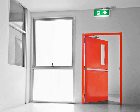 Guangzhou fire door manufacturers external fire exit doors with glass window on China WDMA