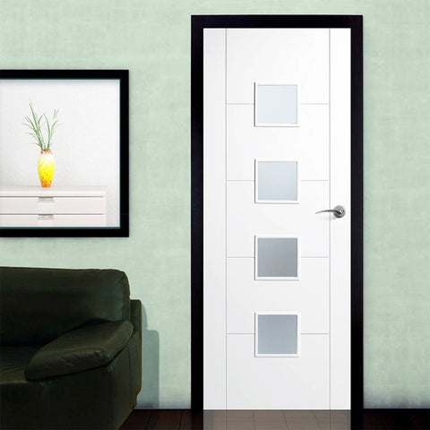 Beautiful Picture Aluminum Frame Glass Casement Door Interior Frosted Glass Bathroom Entry Door