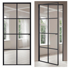 WDMA  commercial steel entry doors double tempered glass steel windows and doors grill design