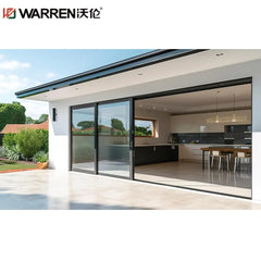 WDMA 72x80 Sliding Aluminium Triple Glass White Double Wide Modern Door Patio