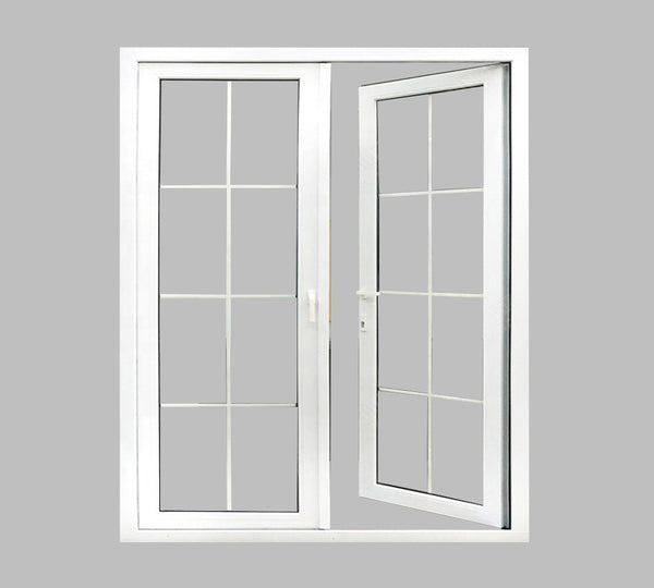 WDMA plastic patio double PVC swing door