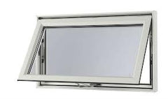 WDMA Vinyl Awning Window Glazed Tempered Glass UPVC Single Swing Window