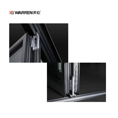 Warren 28x96 Bifold Aluminium Triple Glass Black Folding Modern Door Patio