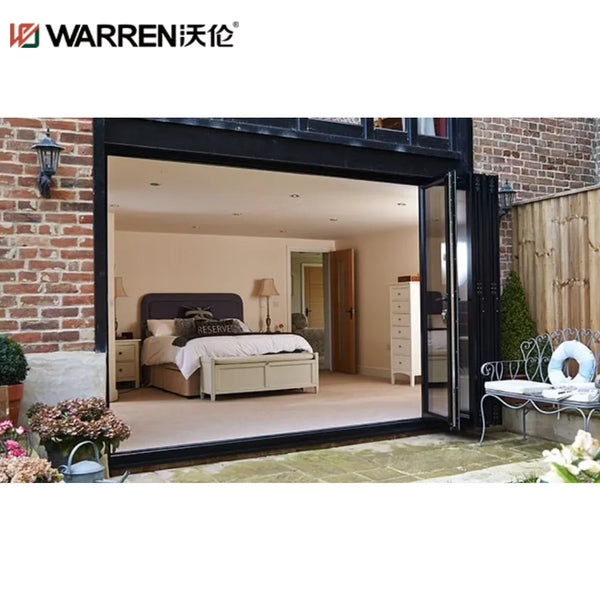 24x96 Bifold Aluminium Fixed Glass Brown Custom Exterior Door For Home