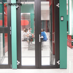 Modern Indoor Aluminium French Casement Swing Glass Door Internal Glass Walls Divider Interior Metal   Framed French Doors