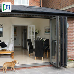 Aluminum patio / balcony double glass exterior accordion folding door Folding glass balcony aluminium bifold doors