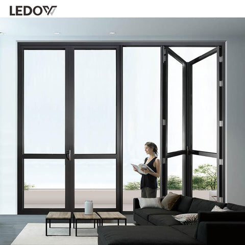 Bulk order good price exterior bi folding external patio aluminum folding glass door