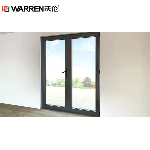 24x96 French Aluminium Tempered Glass Black Prehung Interior Door Entrance