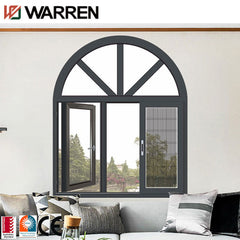 Soundproof push out casement window side hung arch top casement window