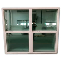 WDMA Hurricane Impact UPVC Single Hung Window White Vinyl Vertical Sliding Weatherproof Window