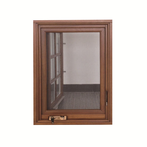 China WDMA American Aluminium Casement Windows Foldable Crank Handle Aluminum Clad Solid Oak Wood Window