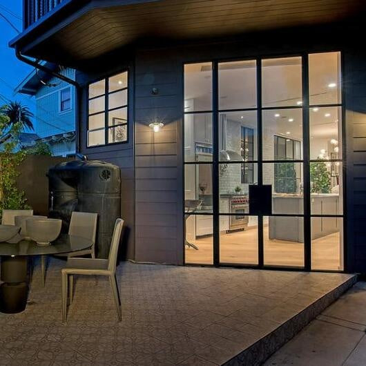 WDMA Modern Front Entry Soundproof Glazed Glass Wrought Iron Double Doors